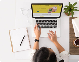 Browsing on a laptop